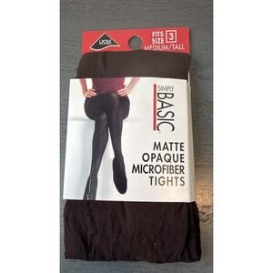 Simply Basic Brown Matte Opaque Microfiber Tights Size 3 Medium/Tall SB354